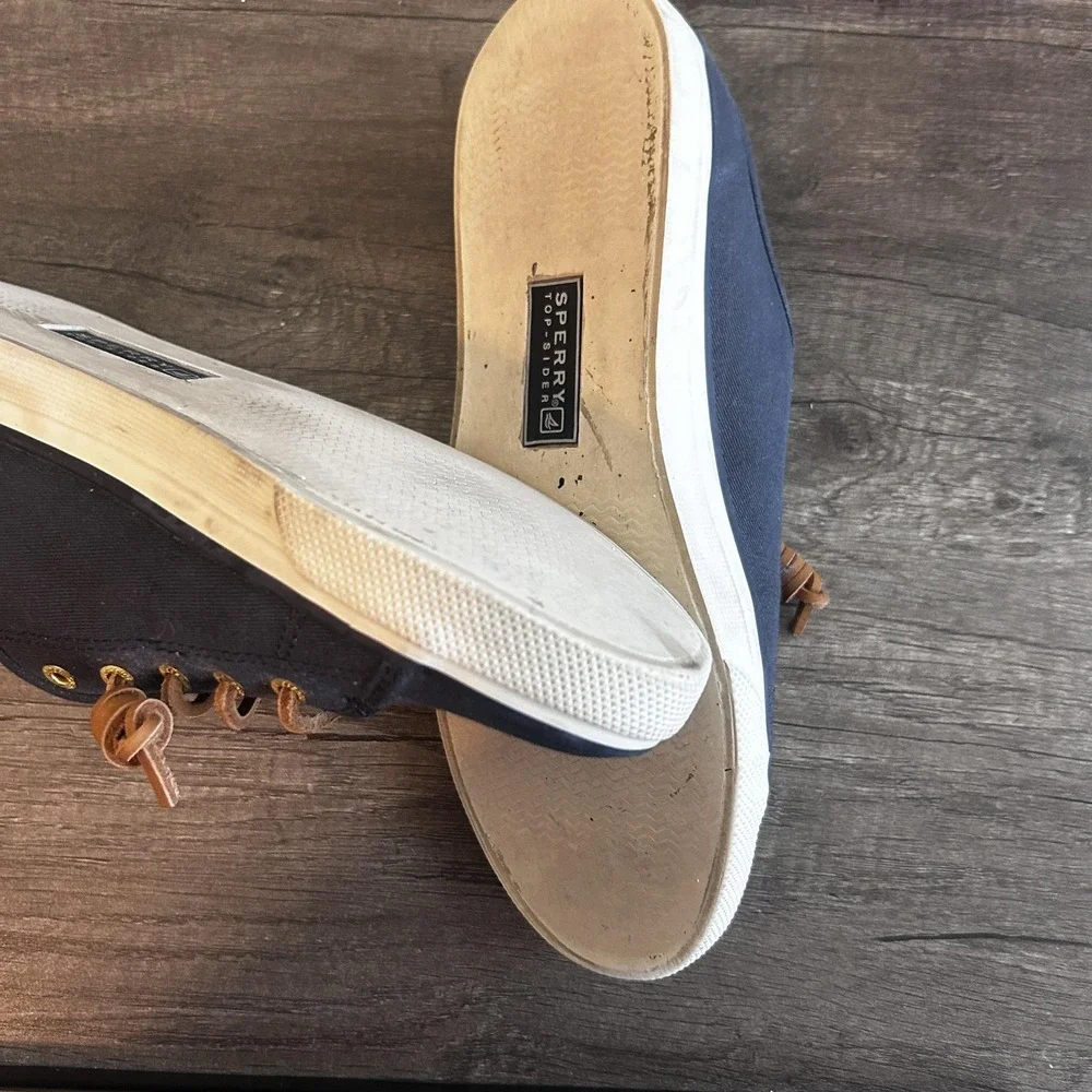 Sperry Top-Sider Shoes‎ Womens Size 8.5 Canvas Lace Up Boat Casual STS90550